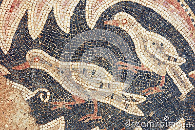 Close up of fragment of antique mosaic Stock Photo