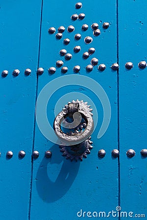 Fragment of a door. Islamic motif. Chefchaouen, (Chaouen) Morocco, Africa Stock Photo