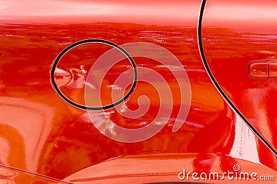 Close-up of a fragment of a red car Stock Photo