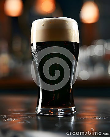 Close up on a fresh beer - Saint Patricks design Stock Photo