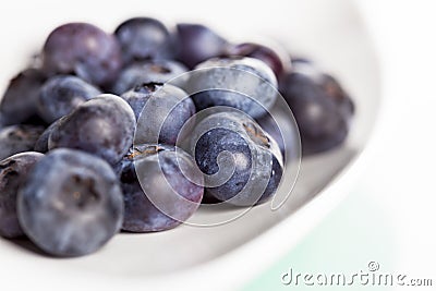 Close up of fresh blueberry on plate. Stock Photo