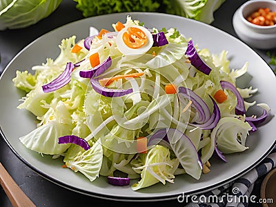 close up fresh cabbage salad Stock Photo