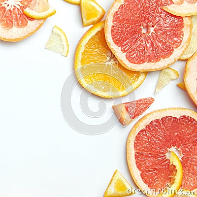 Close up of fresh citrus slices Stock Photo