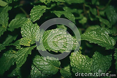 Close up of fresh green leaves Stock Photo