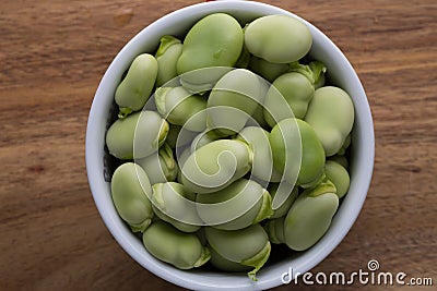 Close up fresh raw broad beans Stock Photo