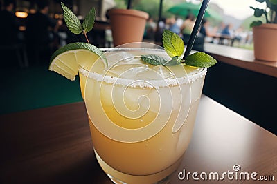 Close-up of a fresh summer cocktail with mint Stock Photo