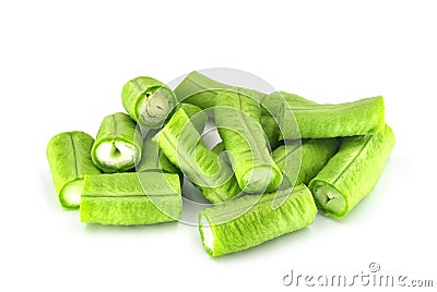 Close-up of Fresh yard long bean isolated on white Stock Photo