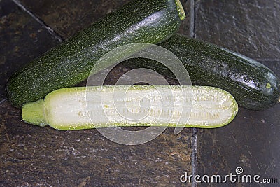 Close up of fresh zucchini or courgette Stock Photo