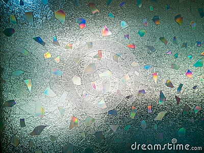 Close-up, frosted glass, artistic motifs. Stock Photo