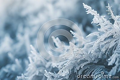 a close up of frosty leaves on a plant Stock Photo