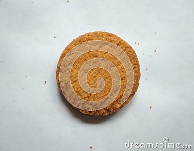Close-up fruit flavor cookie in white background from top angle Stock Photo