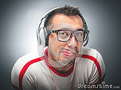 Close up of a funny guy Stock Photo