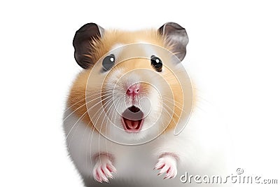 Close-up Funny Portrait of Surprised Hamster Stock Photo