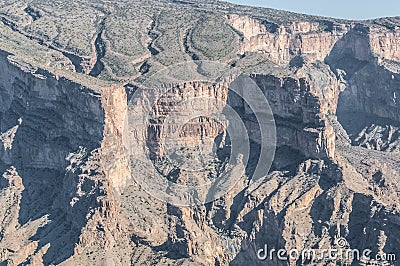 Close up of Geology of Jebel Shams OMan Stock Photo