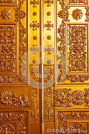 Close-up of gilded ornate door Stock Photo