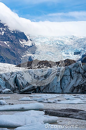 Close up of glacier melting ice at Svinafellsjokull glacier in Iceland Stock Photo