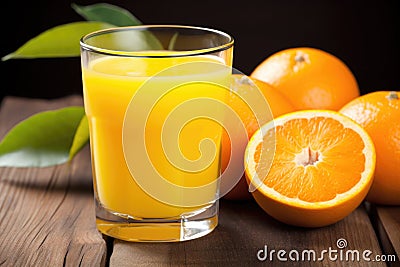 close-up of a glass of freshly squeezed orange juice Stock Photo