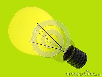 Close up of a glowing light bulb Stock Photo