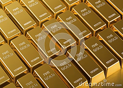 Close up of Gold Bars Stock Photo