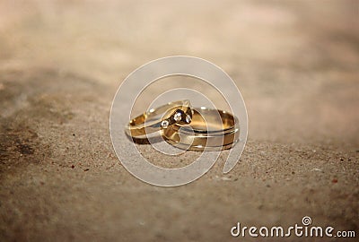 close up of gold wedding rings Stock Photo