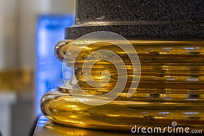 Close up golden column base close up Stock Photo