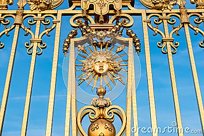 Close up,Golden Gate Palace Of Versailles. Stock Photo