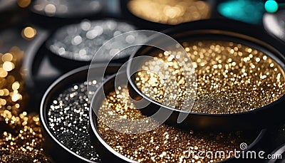 Glitter eyeshadows close up Stock Photo