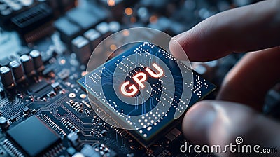 Close-Up of GPU Chip Held in Hand, Representing Advanced Graphics Processing Technology_3 Stock Photo