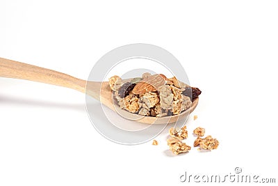 Close up Granola, Currant, Almond and Sunflower Seed Stock Photo