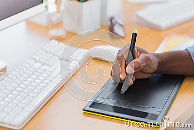 Close up of a graphic designer using graphics tablet Stock Photo