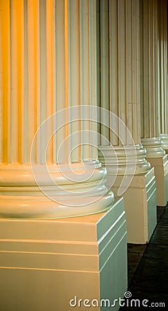 Close up of Greek columns Stock Photo