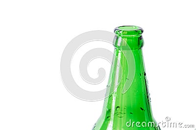 Close-up green bottleneck, isolated on white background Stock Photo