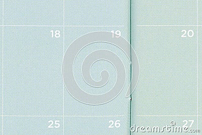 Close-up of a green pocket calendar that is blank Stock Photo