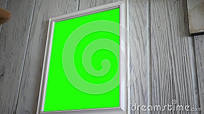 Close Up Of Green Screen White Rustic Picture Frame On Feature Wall Stock Video Video Of Feature Memories 145554493