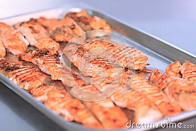 Close up.grilled red fish fillet.healthy nutrition concept Stock Photo