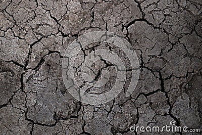 Close up of ground cracked, dry soil reaction effect Stock Photo