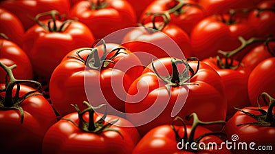 A close up of a group of red tomatoes, AI Stock Photo