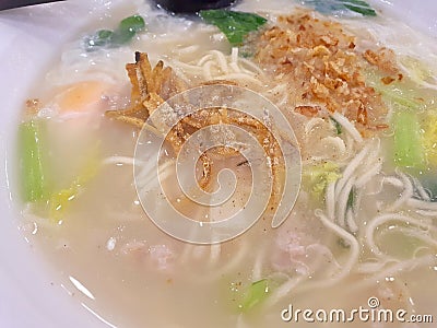 Singapore : hand made noodle soup Stock Photo