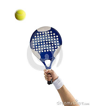 Close up of hand with a tennis paddle Stock Photo