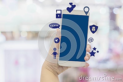 Close-up hands of businesswoman holding smartphones with using social media, concept lifestyle of modern society that people uses Stock Photo