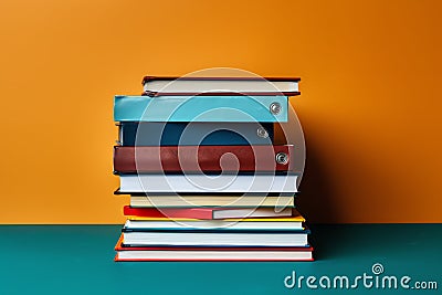 A close up of hands holding textbooks and stationery, background illustration Cartoon Illustration