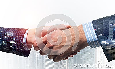 Close-up of the handshake of businessmen. Stock Photo