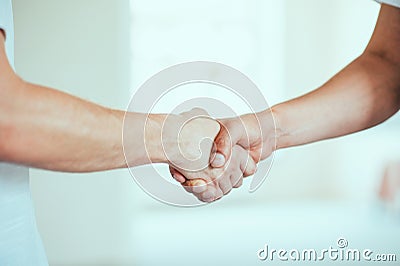 Close up of handshake of Two business men agreed a deal. People Bargain Lifestyle Friends Successful businessmen handshaking after Stock Photo