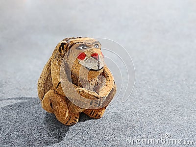 Happy Smiling Coconut Monkey Doll Looking Away Editorial Stock Photo