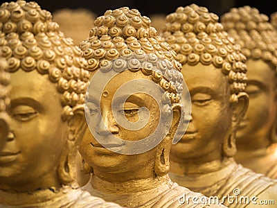 Close-up on head buddha statue. Stock Photo