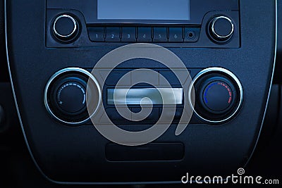 Close up of a head unit of a car Stock Photo