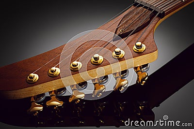 Headstock of electric guitar Stock Photo