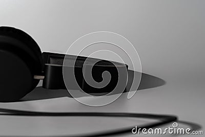 Close up of the headstrap of a pair of headphones Stock Photo