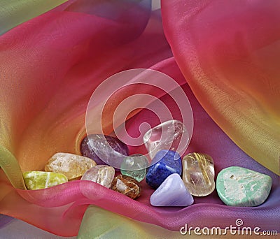 Close up of Healing Crystals Stock Photo