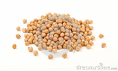 Close up heap of chickpea beans isolated on white Stock Photo